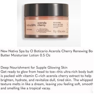 NIB NATIVASPA ACEROLA CHERRY RENEWING BODY BUTTER VEGAN 91% NATURAL INGREDIENTS
